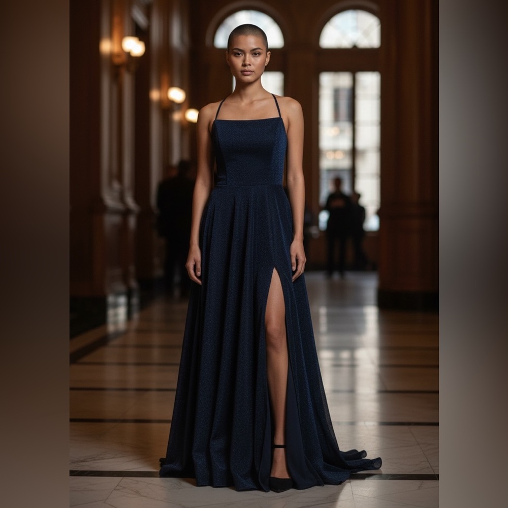 Sophisticated Navy Blue Maxi Dress
